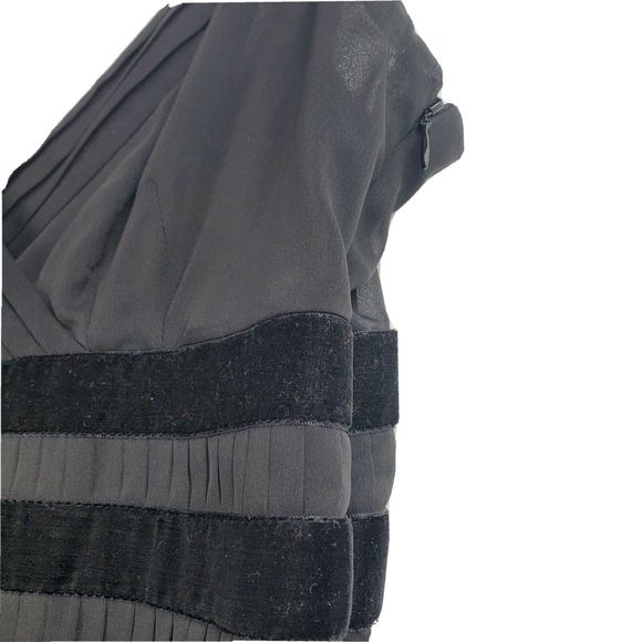 Ann Taylor LOFT Pleats Chiffon Velvet Dress 6 NWOT - Picture 4 of 7